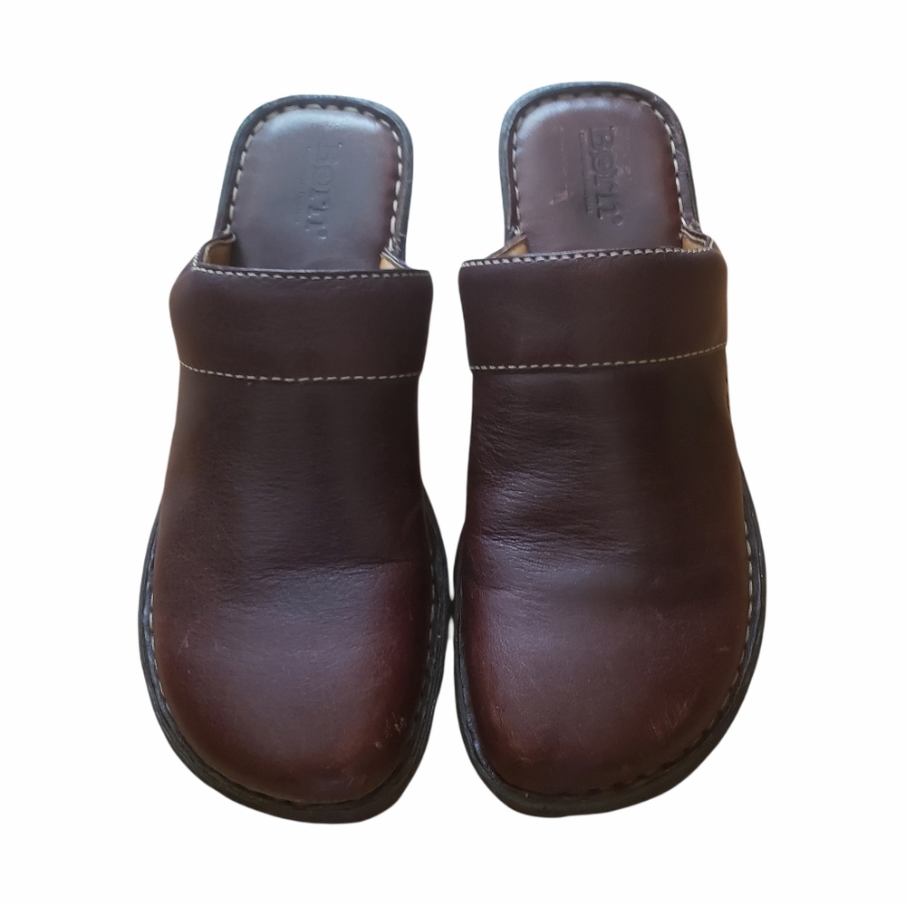 Born leather slip on mules. Size 8 US.